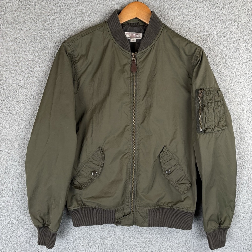 Wallace & Barnes MA-1 Bomber Nylon Cotton Full Zip Jacket C1174 Mens Small Olive